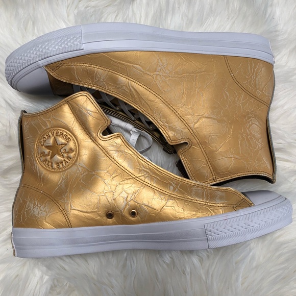 Converse Other - NWB CONVERSE HI AGED GOLD LEATHER SHOES MENS 13